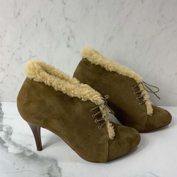 J. Crew shearling lined stiletto booties - Picture 1 of 6